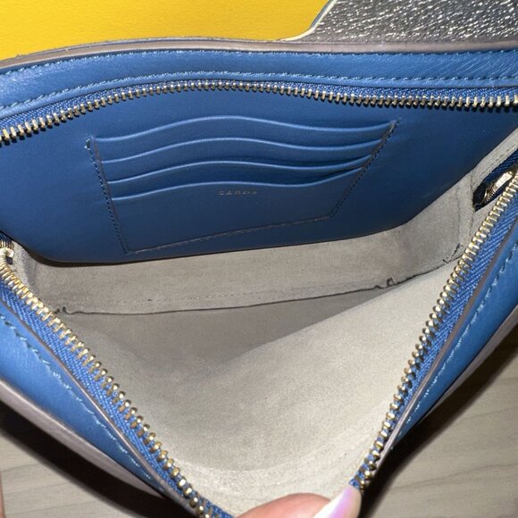 Anya Hindmarch Silver Cloud Blue Suede Mini Backpack - Picture 11 of 16